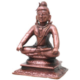 Brass Shiva Mahadev Murti, Handcrafted Traditional Chola Style Bholenath Statue for Pooja, Home Decor & Gifting, Brown, 4.5 Inch, 1 Piece