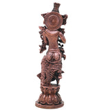 Copper Radha Rani Idol Handcrafted Radharani Kishori Ji Murti for Pooja, Home Decor, Temple & Gifting, Brown, 4.5 Inch, 1 Piece