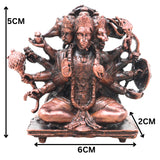 Copper Panchmukhi Hanuman Idol Handcrafted Traditional Anjaneya Murti for Pooja Home Decor Temple Gifting, Brown, 2 Inch, 1 Piece