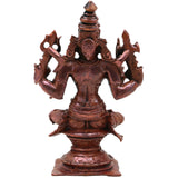 Copper Mariamman Devi Idol, Tamra Amman Murti, Handcrafted Traditional Chola Style Pooja, Home Decor & Gift, Brown, 4 Inch, 1 Piece