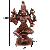 Copper Mariamman Devi Idol, Tamra Amman Murti, Handcrafted Traditional Chola Style Pooja, Home Decor & Gift, Brown, 4 Inch, 1 Piece