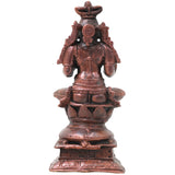 Copper Agastya Maharshi Idol Handcrafted Agathiyar Sage Murti Traditional Chola Sculpture for Pooja & Gifting, Brown, 5 Inch, 1 Piece