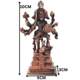 Copper Panchamukhi Veera Hanuman Idol Handcrafted Traditional Chola Anjaneya Murti for Pooja Decor & Gifting, Brown, 4 Inch, 1 Piece