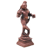 Copper Ladoo Krishna Idol, Handcrafted Bala Gopala Murti Traditional Chola Style for Pooja, Home Decor & Gifting, Brown, 5.5 Inch, 1 Piece