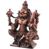 Copper Lakshmi Narasimha Idol Handcrafted Narahari Swamy Traditional Chola Murti for Pooja, Decor & Gifting, Brown, 5 Inch, 1 Piece