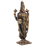 Handcrafted Brass Venkateshwara Idol, Tirupati Balaji Srinivasa Murti for Pooja, Home Decor & Spiritual Gifting, Gold, 3 Inch, 1 Piece