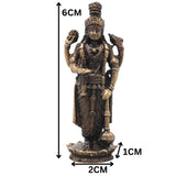 Brass Vishnu Narayana Murti Handcrafted Traditional Chola Style Idol for Pooja Home Decor & Spiritual Gifting, Gold, 2.5 Inch, 1 Piece
