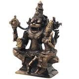Brass Lakshmi Narasimha Idol Handcrafted Traditional Narahari Murti for Pooja Home Decor Temple Gifting, Gold, 2.5 Inch, 1 Piece