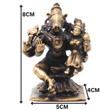 Brass Lakshmi Narasimha Idol, Handcrafted Narahari Murti Traditional Chola Art for Pooja, Decor & Gifting, Gold, 3 Inch, 1 Piece