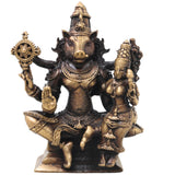 Brass Lakshmi Narasimha Idol, Handcrafted Traditional Narahari Murti for Pooja, Home Decor & Spiritual Gifting, Gold, 3 Inch, 1 Piece