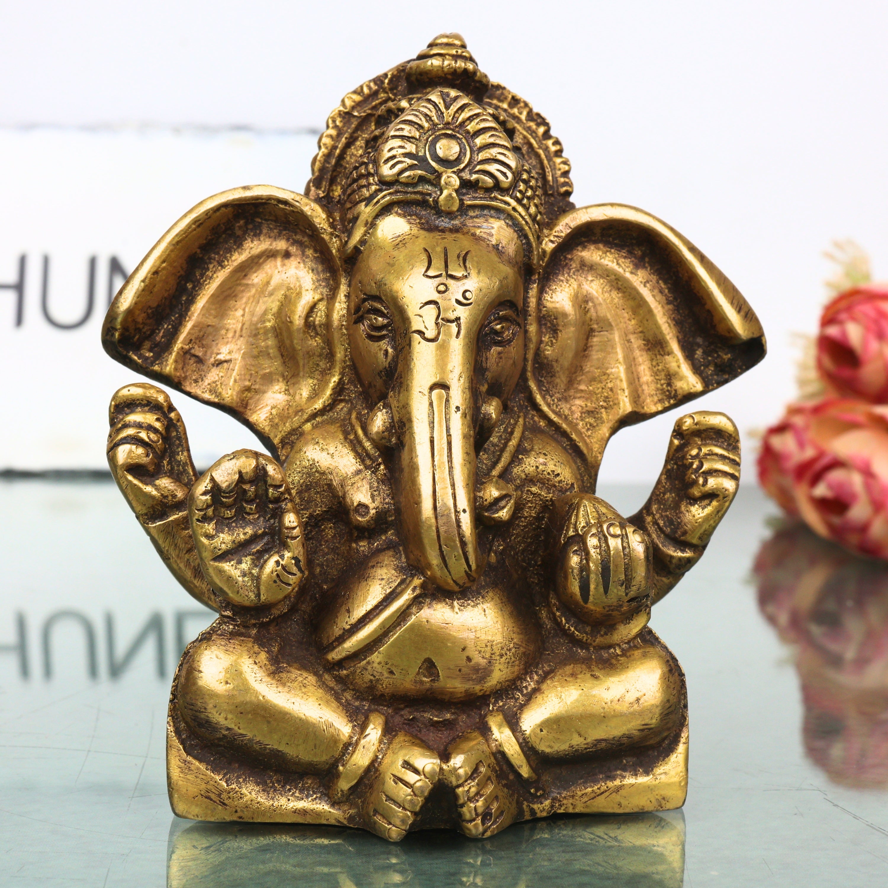 Ganesh Idol with Crown and Long Ears