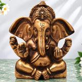 Brass Ganapati Idol Handcrafted Traditional Vinayaka Murti for Pooja, Home Decor, Vastu & Spiritual Gifting, Gold, 3.5 Inch, 1 Piece