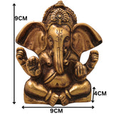 Brass Ganapati Idol Handcrafted Traditional Vinayaka Murti for Pooja, Home Decor, Vastu & Spiritual Gifting, Gold, 3.5 Inch, 1 Piece