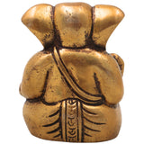 Brass Ganapati Ganesha Idol Handcrafted Traditional Chola Style Murti for Pooja Home Decor & Gifting, Gold, 3 Inch, 1 Piece