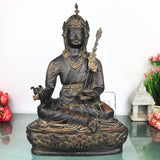 Brass Guru Idol Murti Statue, Handcrafted Sadguru Gurudev Traditional Chola Pooja Home Decor Gift, Black, 19.5 Inch, 1 Piece