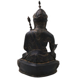 Brass Guru Idol Murti Statue, Handcrafted Sadguru Gurudev Traditional Chola Pooja Home Decor Gift, Black, 19.5 Inch, 1 Piece