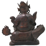 Brass Kuber On Dragon Idol Statue, Handcrafted Kubera Vaishravana Murti for Pooja, Vastu Decor & Gifting, Silver And Copper, 10 Inch, 1 Piece