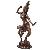 Brass Dancing Parvathi Idol Murti Nartana Parvati Devi Statue, Handcrafted Traditional Chola Pooja Decor Gift, Gold, 15.5 Inch, 1 Piece