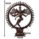 Brass Nataraja Idol, Handcrafted Lord Shiva Cosmic Dancer Chola Style Murti for Pooja, Home Decor & Gifting, Gold, 20 Inch, 1 Piece