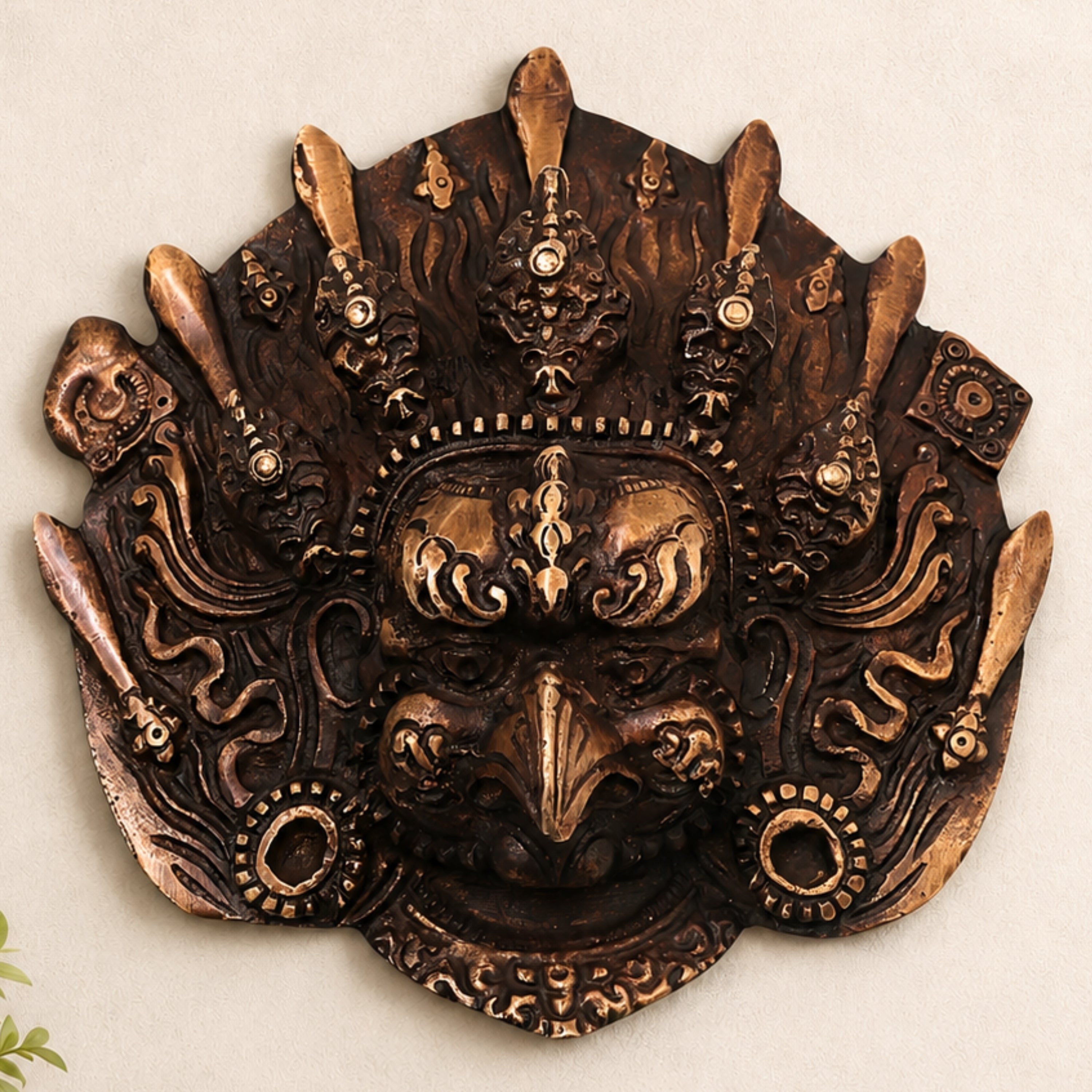 Brass Garuda Face