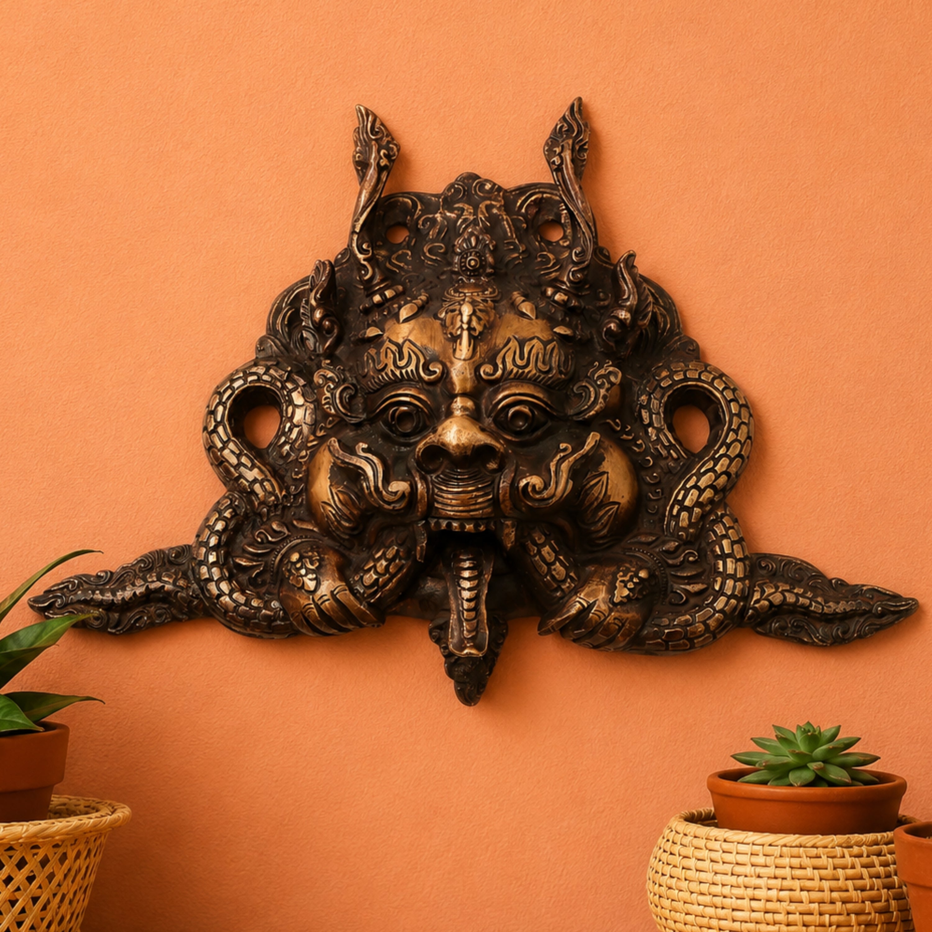 Brass Kaal Bhairava Face
