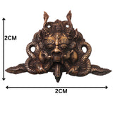 Handcrafted Brass Kaal Bhairava Face Sculpture, Traditional Bhairav Wall Hanging for Pooja, Vastu & Temple Decor, Gold, 7.5 Inch, 1 Piece