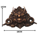 Handcrafted Brass Bhairava Face Wall Sculpture, Lord Kala Bhairav Mask for Temple, Vastu, Pooja & Spiritual Decor, Gold, 4.5 Inch, 1 Piece