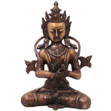 Brass Vajradhara Idol Murti Handcrafted  Adi Buddha Dorje Chang Statue for Pooja, Home Decor & Gifting, Gold, 11 Inch, 1 Piece