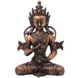 Brass Vajrasattva Idol Murti, Handcrafted Dorje Sempa Buddhist Statue for Pooja, Meditation, Home Decor & Gifting, Gold, 11 Inch, 1 Piece