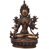 Brass White Tara Idol Murti, Handcrafted  Shveta Tara Devi Traditional Sculpture for Pooja, Decor & Gifting, Gold, 13 Inch, 1 Piece