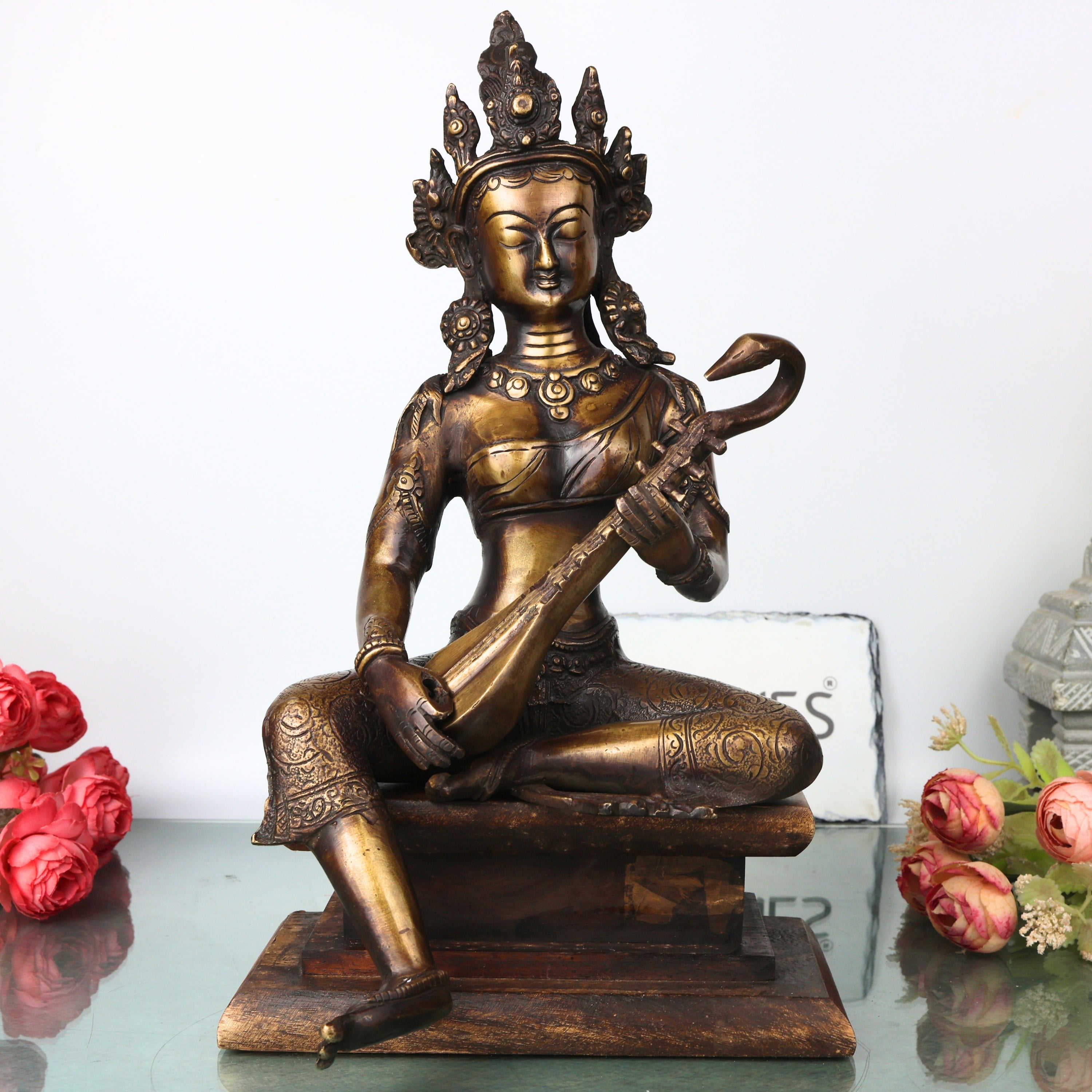 Brass Saraswati Idol