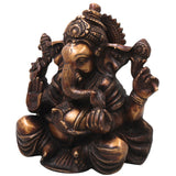 Brass Ganesh Idol Handcrafted Ganapati Vinayaka Murti Traditional Chola Style for Pooja Home Decor & Gifting, Gold, 10 Inch, 1 Piece