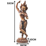 Brass Mayadevi Idol, Mahamaya Devi Handcrafted Traditional Chola Murti for Pooja, Temple Decor & Gifting, Gold, 21 Inch, 1 Piece