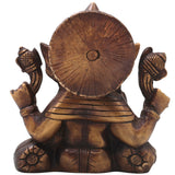 Brass Ganesh Idol Ganapati Vinayaka Murti Handcrafted Traditional Chola Style for Pooja Home Decor & Gifting, Gold, 6.5 Inch, 1 Piece