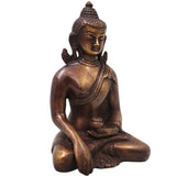 Brass Gautama Buddha Idol Handcrafted Statue Traditional Spiritual Murti for Pooja Home Decor & Gifting, Gold, 10 Inch, 1 Piece