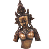 Brass Tara Devi Sculpture, Handcrafted Traditional Chola Style Goddess Idol for Pooja, Home Decor & Gifting, Gold, 14 Inch, 1 Piece