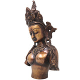Brass Tara Devi Sculpture, Handcrafted Traditional Chola Style Goddess Idol for Pooja, Home Decor & Gifting, Gold, 14 Inch, 1 Piece