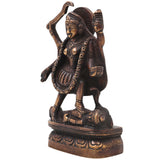 Brass Mahakali Idol Murti Handcrafted Traditional Kali Mata Statue for Pooja Decor Gifting, Gold, 6.5 Inch, 1 Piece
