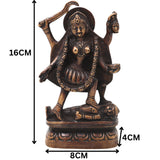 Brass Mahakali Idol Murti Handcrafted Traditional Kali Mata Statue for Pooja Decor Gifting, Gold, 6.5 Inch, 1 Piece