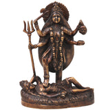 Brass Kali Idol Murti, Handcrafted Mahakali Goddess Statue Traditional Chola Style for Pooja, Home Decor & Gifting, Gold, 10 Inch, 1 Piece
