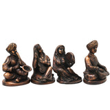 Handcrafted Brass Musician Sculpture Pair Traditional Figurines for Home Decor, Collectors & Gifting, Gold, 7 Inch, 1 Piece