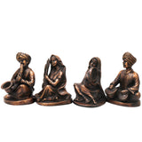 Handcrafted Brass Musician Sculpture Pair Traditional Figurines for Home Decor, Collectors & Gifting, Gold, 7 Inch, 1 Piece