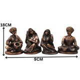 Handcrafted Brass Musician Sculpture Pair Traditional Figurines for Home Decor, Collectors & Gifting, Gold, 7 Inch, 1 Piece