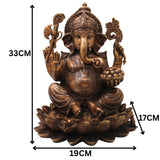 Brass Ganesha Ganapati Vinayaka Idol, Handcrafted Traditional Chola Murti for Pooja Decor & Gifting, Gold, 13 Inch, 1 Piece