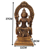 Brass Raja Rajeshwari Idol, Lalita Tripura Sundari Murti for Pooja, Home Decor, Gifting, Handcrafted Chola Art, Gold, 10.5 Inch, 1 Piece
