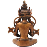Brass Vajrasattva Idol Statue, Dorje Sempa Buddhist Murti for Pooja, Meditation, Home Decor & Gifting, Handcrafted Traditional Art, Gold, 11 Inch, 1 Piece