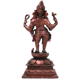 Copper Ganesha Ganapati Vinayaka Idol, Handcrafted Traditional Chola Murti for Pooja, Decor & Gifting, Brown, 6 Inch, 1 Piece