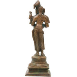 Bronze Deepalakshmi Idol, Traditional Lakshmi Vilakku, Standing Pooja Lamp for Mandir, Temple, Vastu, Home Decor &amp; Spiritual Gifting, Brown, 6.5 Inch, 1 Piece