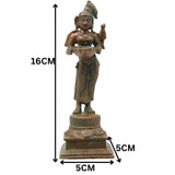Bronze Deepalakshmi Idol, Traditional Lakshmi Vilakku, Standing Pooja Lamp for Mandir, Temple, Vastu, Home Decor &amp; Spiritual Gifting, Brown, 6.5 Inch, 1 Piece