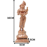 Bronze Deepalakshmi Idol Handcrafted Chola Style Lakshmi Vilakku Lamp for Pooja, Home Decor & Spiritual Gifting, Gold, 6.5 Inch, 1 Piece